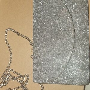 Jessica McClintock Shimmering Silver Clutch